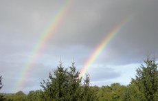 Doppelter Regenbogen vom Gästezimmer Mai 2011