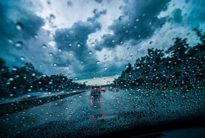 Regen auf der Autobahn
